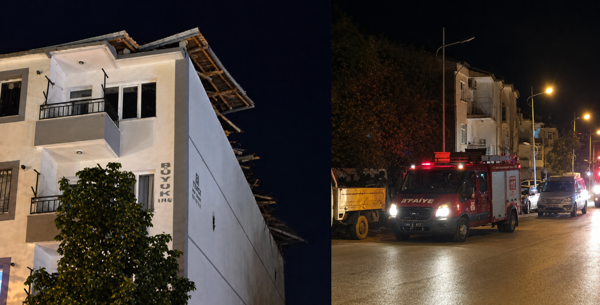 Halfettin’de Çatı Çöktü, Apartman Sakinleri Deprem Paniği Yaşadı